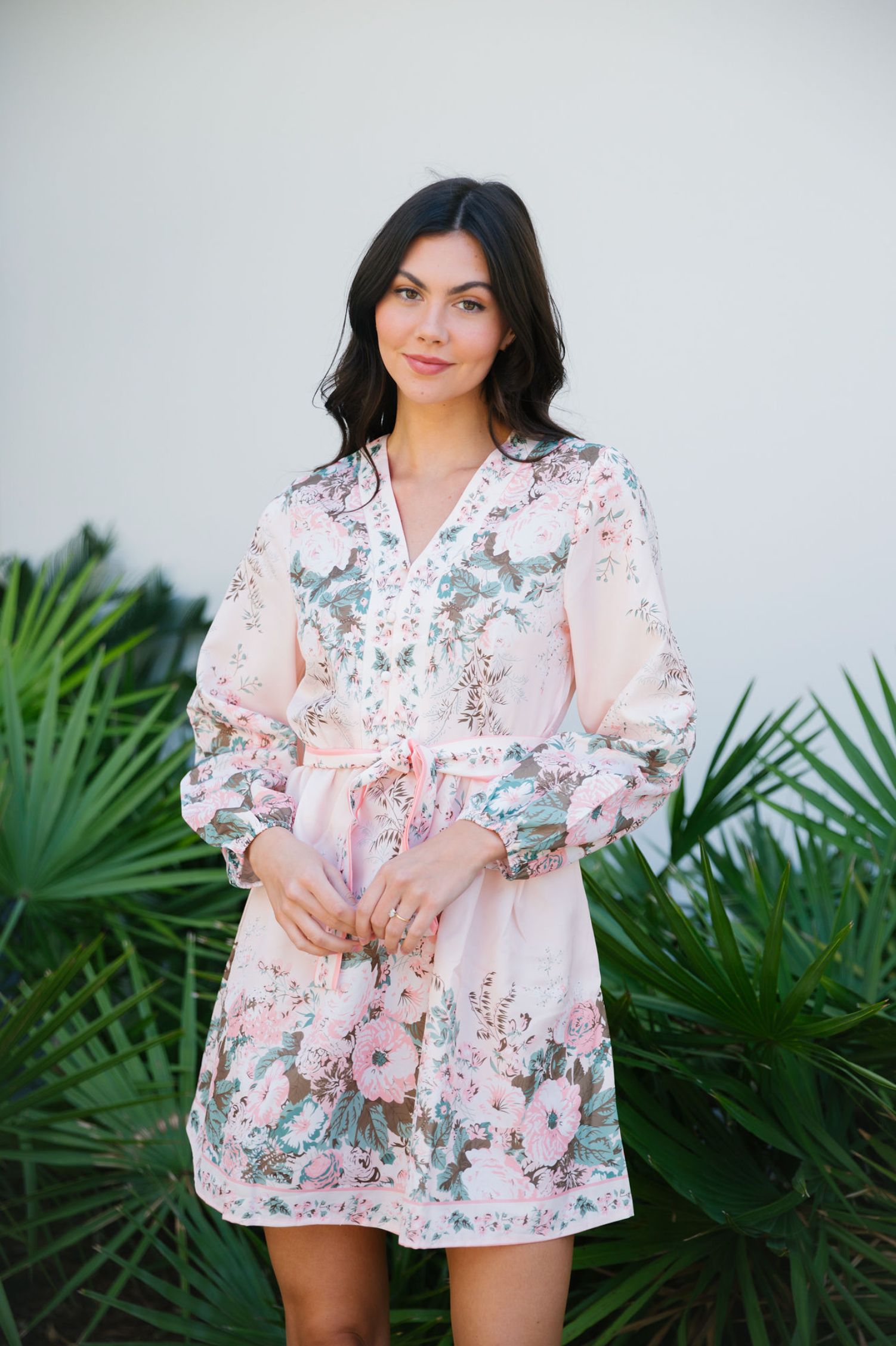 'Maya' Floral Belted Short Dress #138117 sold by Goodnight Macaroon product image thumbnail 3