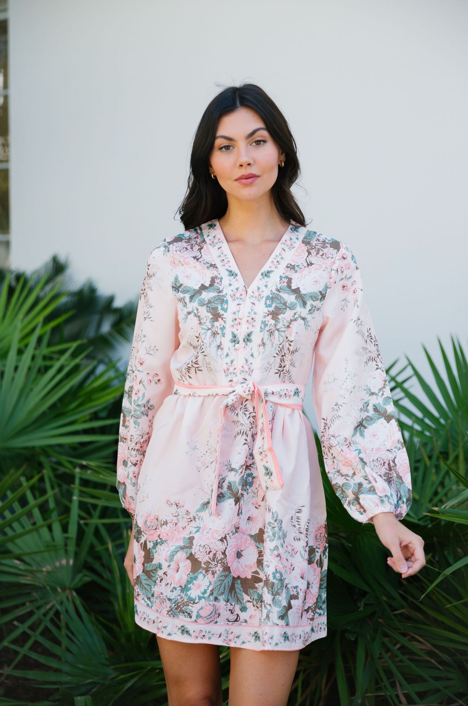 'Maya' Floral Belted Short Dress #138117 sold by Goodnight Macaroon product image thumbnail 2