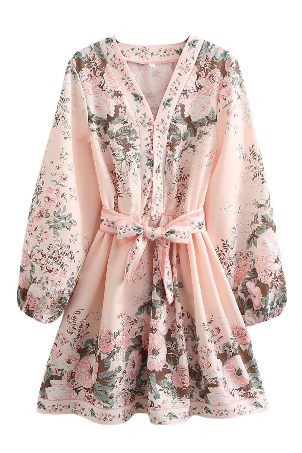 'Maya' Floral Belted Short Dress #138117 sold by Goodnight Macaroon product image thumbnail 4
