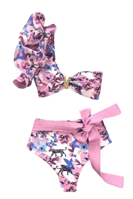 Ruffle One Shoulder Two-Piece Swimsuit #166981 sold by Goodnight Macaroon