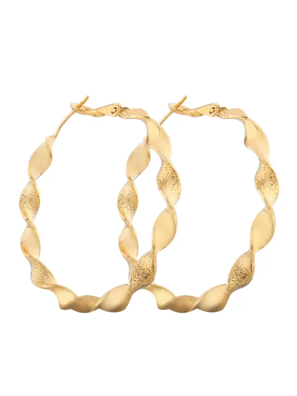 'Charlotte' Hemp Wreath Gold Hoop Earrings sold by Goodnight Macaroon