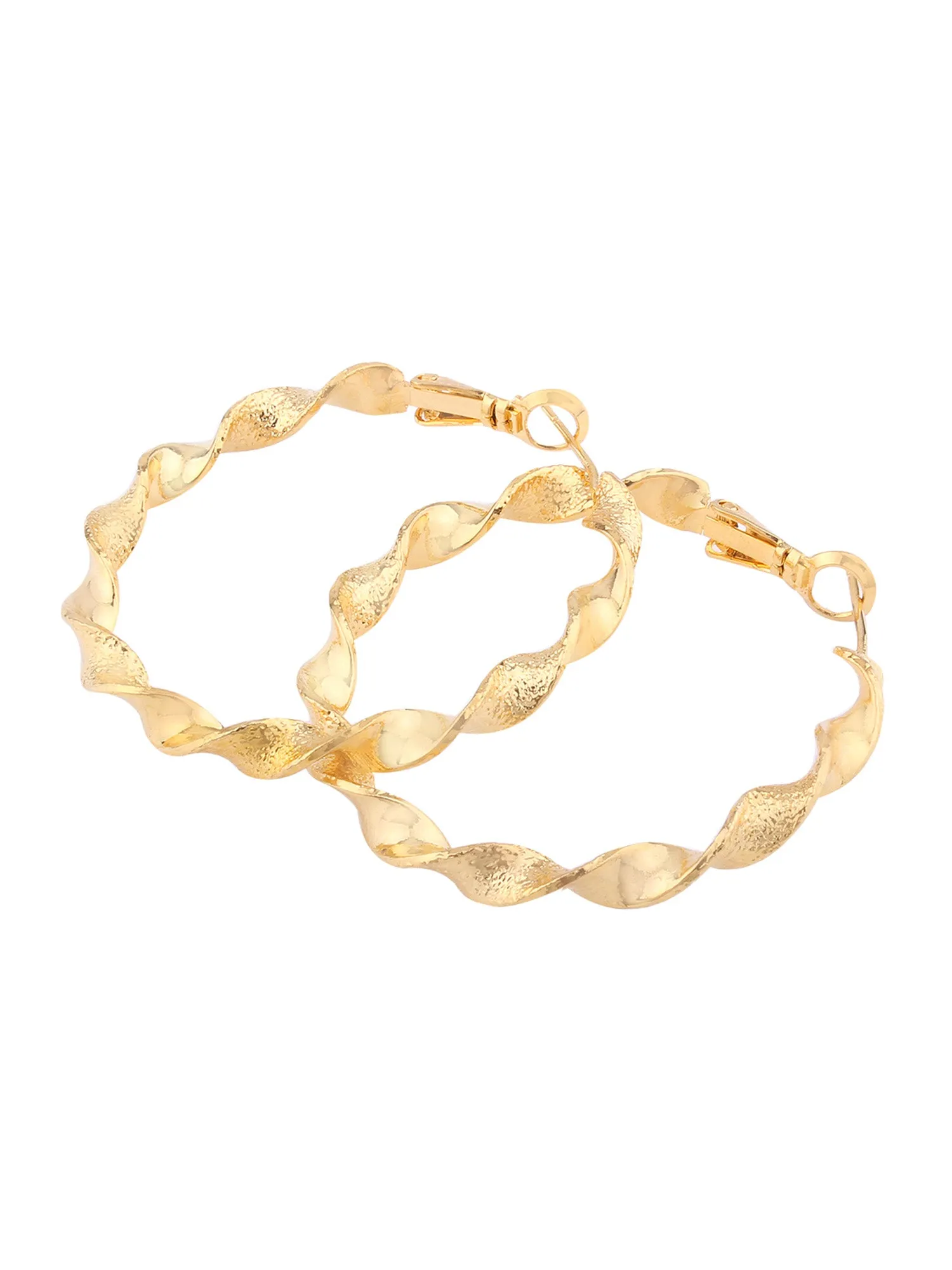 'Charlotte' Hemp Wreath Gold Hoop Earrings sold by Goodnight Macaroon product image thumbnail 2