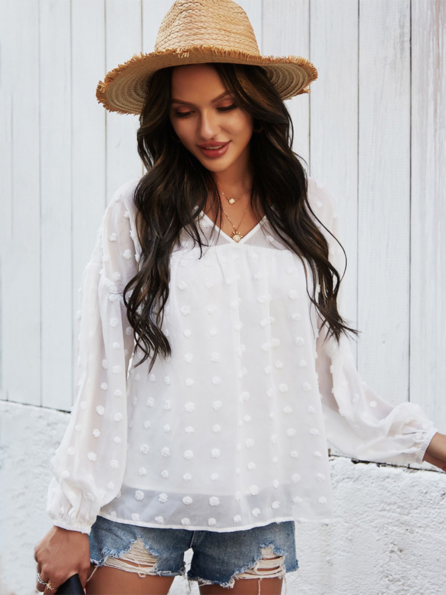 'Lola' Pom Pom Lace Chiffon Top sold by Goodnight Macaroon product image thumbnail 3
