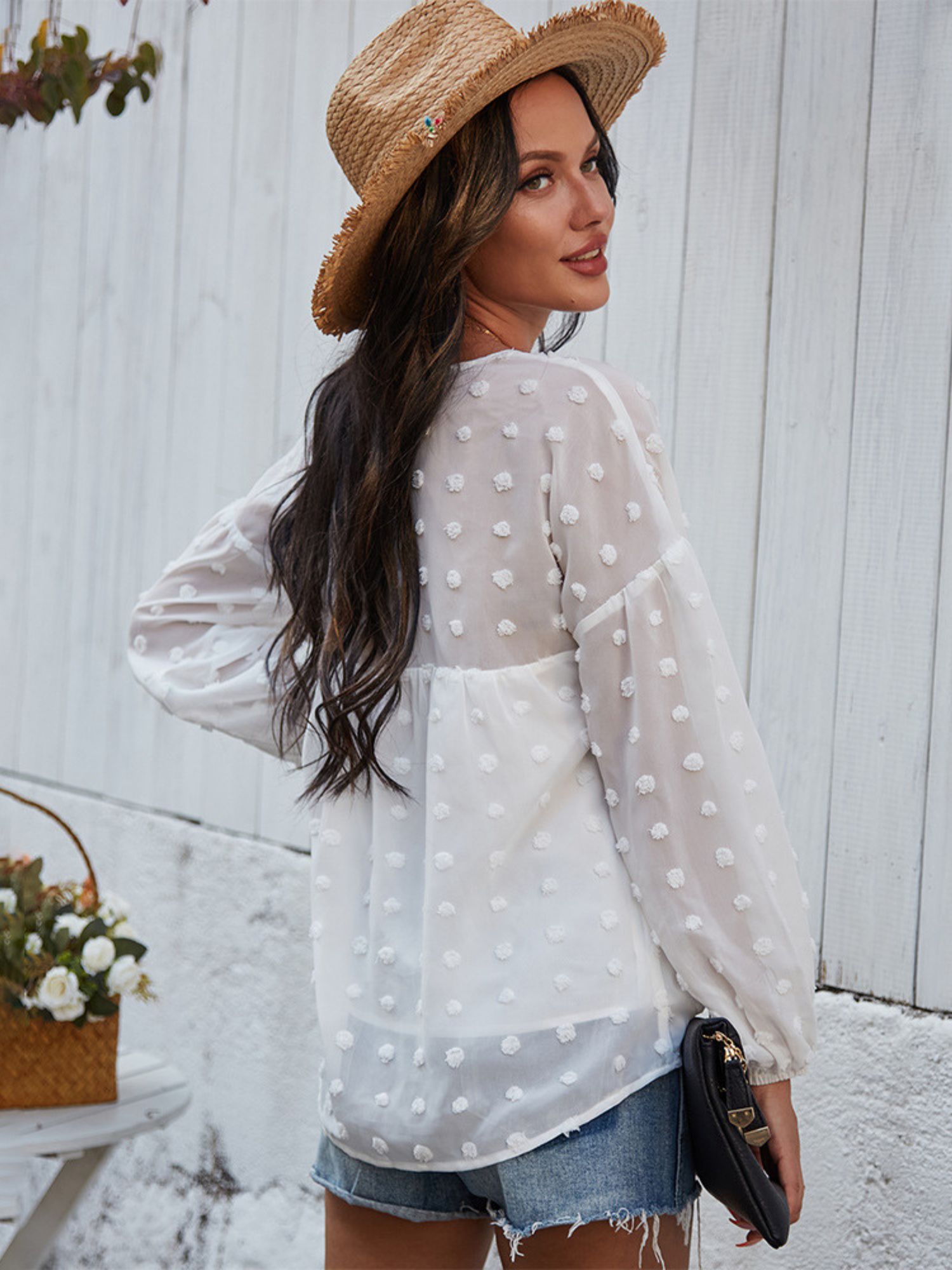 'Lola' Pom Pom Lace Chiffon Top sold by Goodnight Macaroon product image thumbnail 2