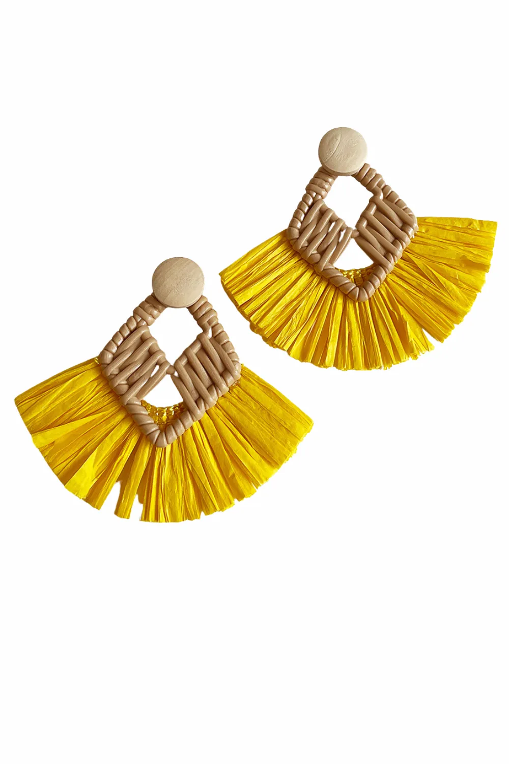 'Quinta' Raffia Drop Earrings (3 Colors) sold by Goodnight Macaroon