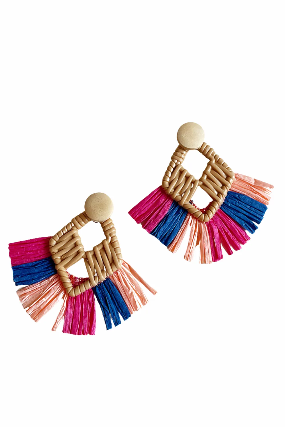 'Quinta' Raffia Drop Earrings (3 Colors) sold by Goodnight Macaroon product image thumbnail 3