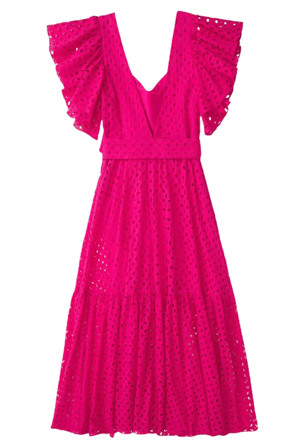 'Ophelia' Ruffled Eyelet Embroidery Midi Dress sold by Goodnight Macaroon