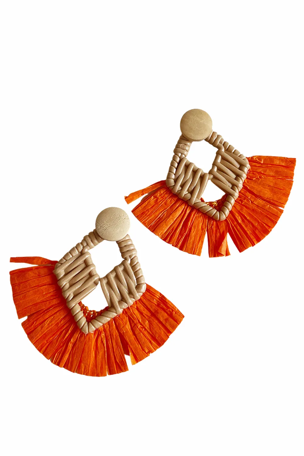 'Quinta' Raffia Drop Earrings (3 Colors) sold by Goodnight Macaroon product image thumbnail 2