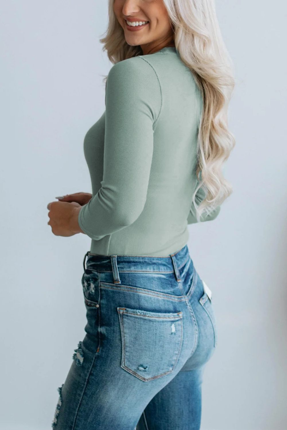 Crew Neck Slim Fit Bodysuit #146596 sold by Goodnight Macaroon product image thumbnail 6