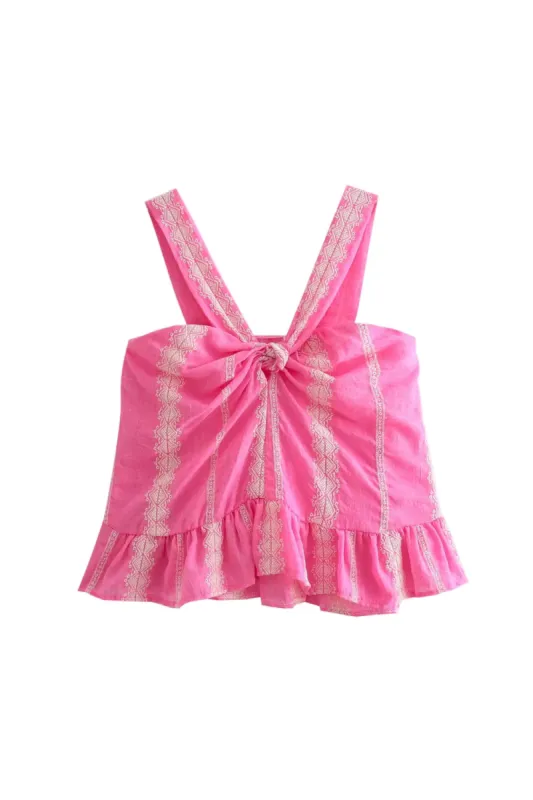 'Emma' Twisted Front Short Sleeveless Top sold by Goodnight Macaroon