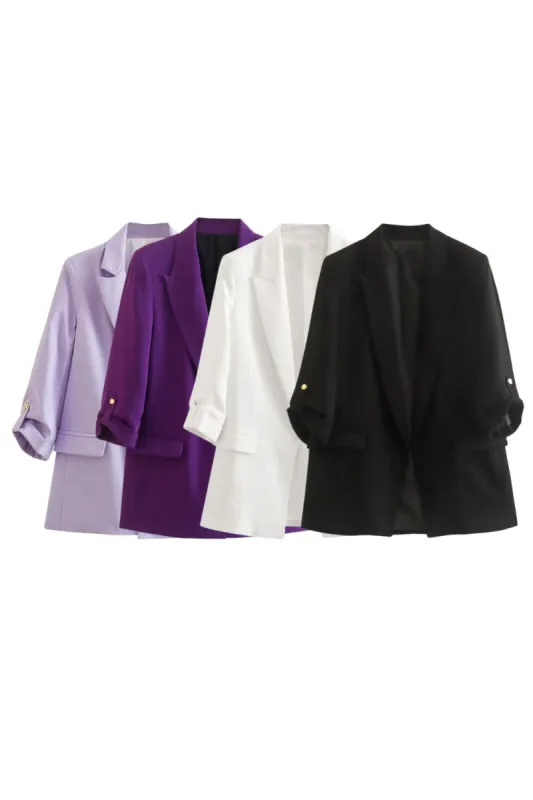 'Marley'Roll-up Sleeve Casual Blazer sold by Goodnight Macaroon