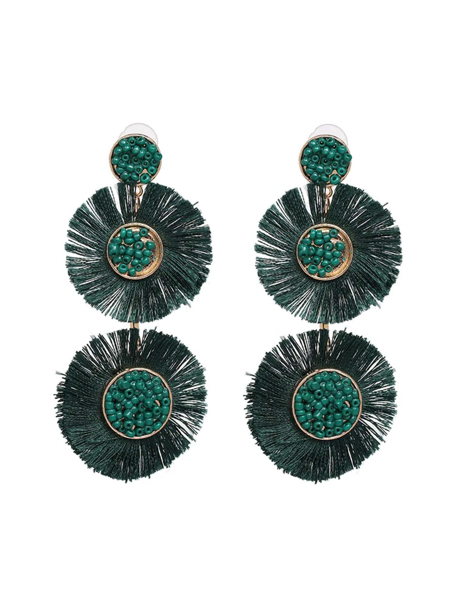 'Tamara' Tassel Bead Drop Earrings (7 Colors) sold by Goodnight Macaroon product image thumbnail 3