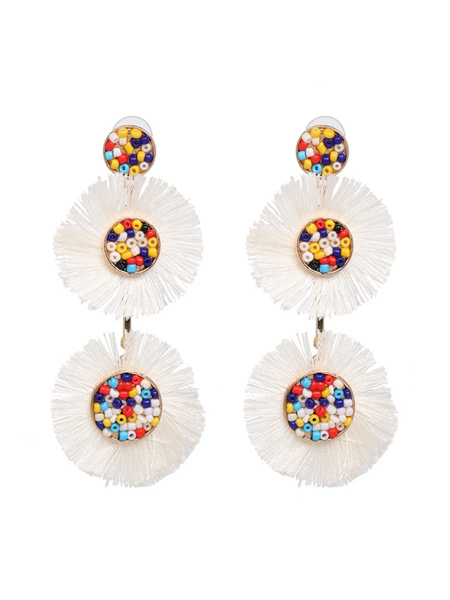'Tamara' Tassel Bead Drop Earrings (7 Colors) sold by Goodnight Macaroon product image thumbnail 4