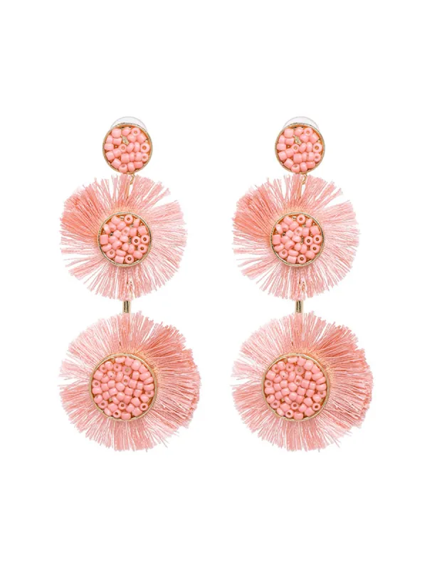 'Tamara' Tassel Bead Drop Earrings (7 Colors) sold by Goodnight Macaroon
