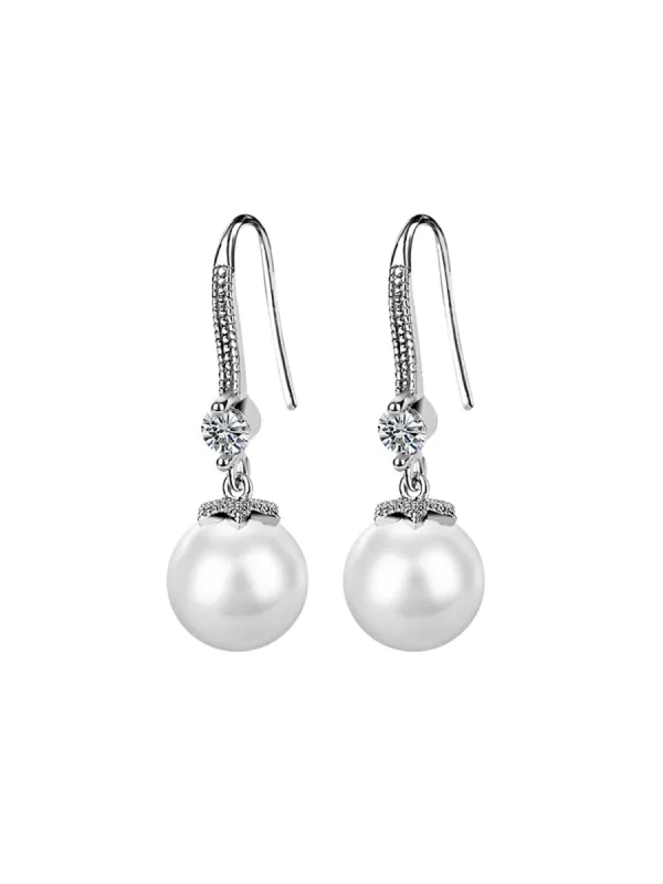 'Iris' 825 Sterling Silver Pearl Earrings sold by Goodnight Macaroon