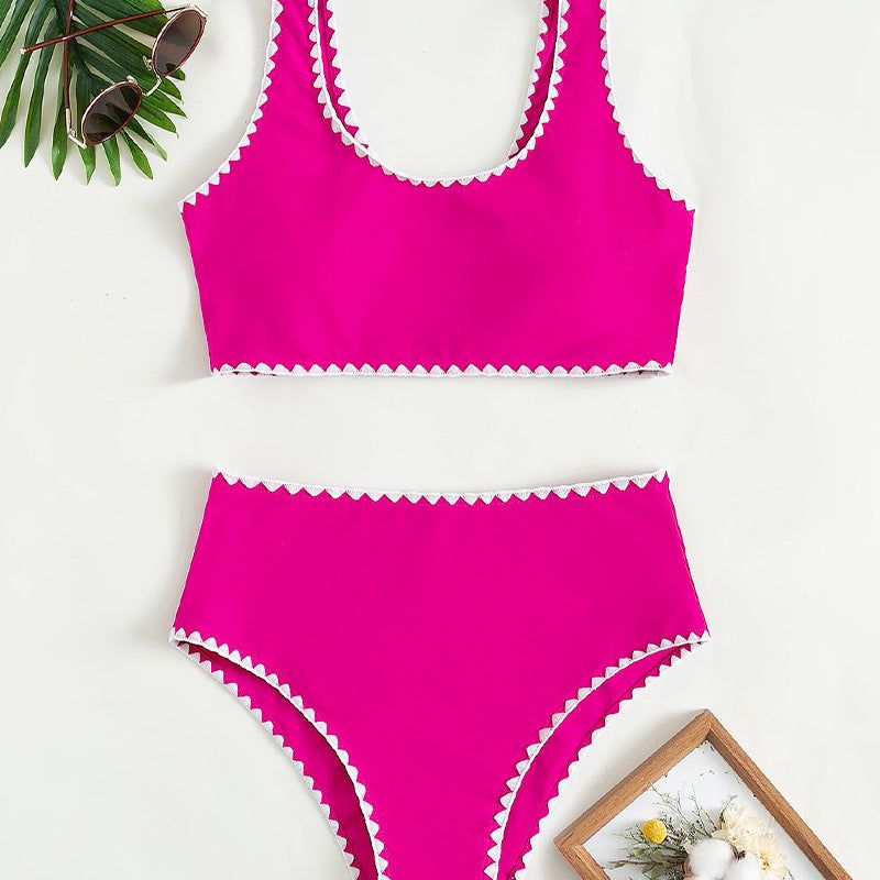 'Abigail' Solid Color Two-Piece Swimwear #164057 sold by Goodnight Macaroon product image thumbnail 4