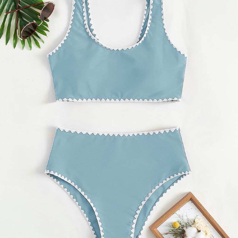 'Abigail' Solid Color Two-Piece Swimwear #164057 sold by Goodnight Macaroon product image thumbnail 8
