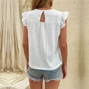 Ruffled Sleeved Eyelet Top #162074 sold by Goodnight Macaroon