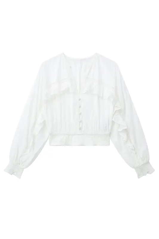 'Maggie' V-Neck Lace Layered Top sold by Goodnight Macaroon