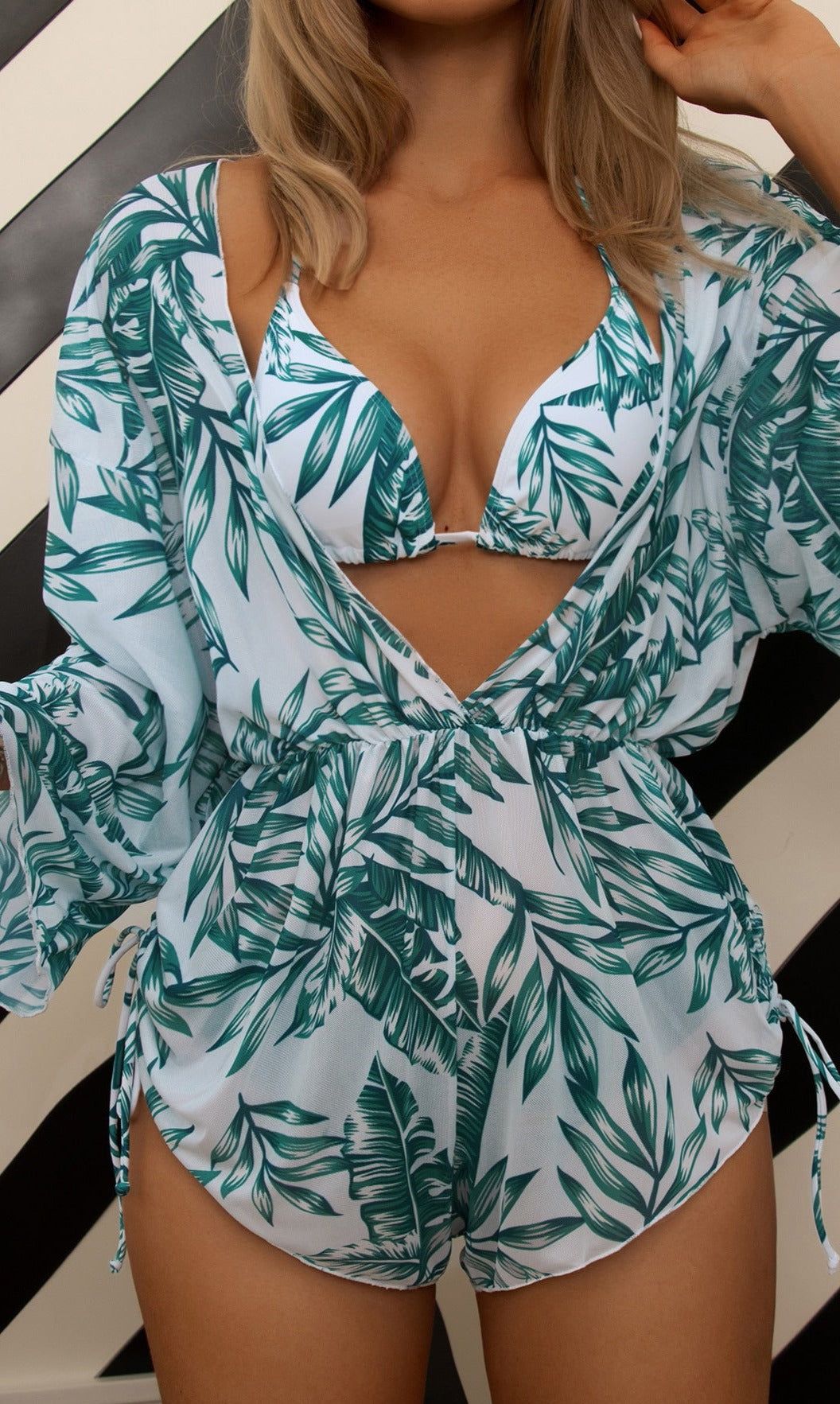 Three Piece Cover up & Bikini Swimsuit Set #165738 sold by Goodnight Macaroon product image thumbnail 2