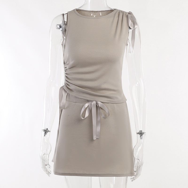 Tennis Sleeveless Ruched Skirt Set sold by Goodnight Macaroon product image thumbnail 3