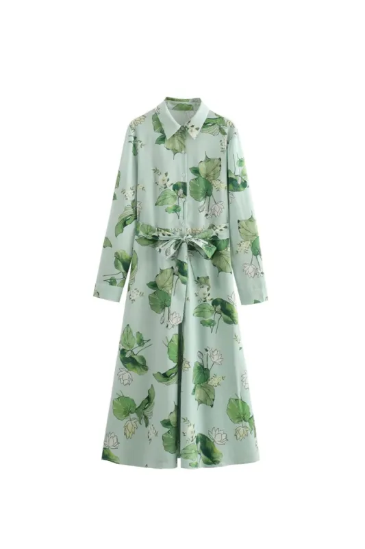 'Millie' Floral Print Shirt Long Sleeve Dress sold by Goodnight Macaroon