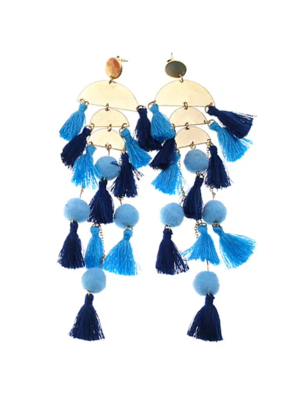'Invia' Tassels Statement Earrings (2 Colors) sold by Goodnight Macaroon