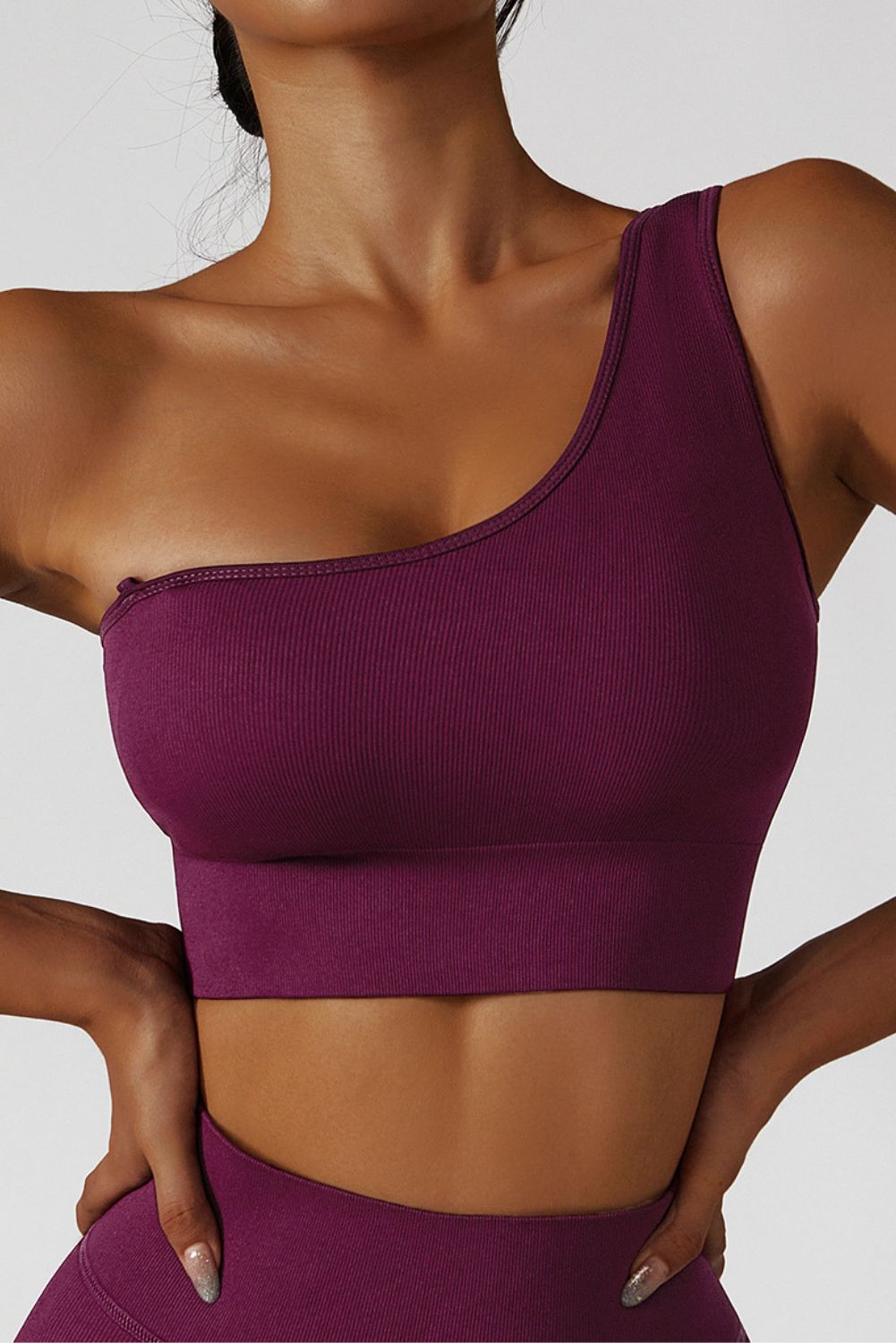 'Kathy' One Shoulder Sports Bra (5 Colors) sold by Goodnight Macaroon product image thumbnail 4