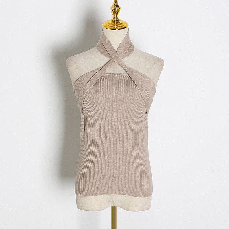Cross Neck Ribbed Top #161868 sold by Goodnight Macaroon product image thumbnail 2