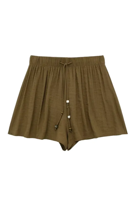 'Yelena' High Waist Beaded Tie Shorts (2 Colors) sold by Goodnight Macaroon