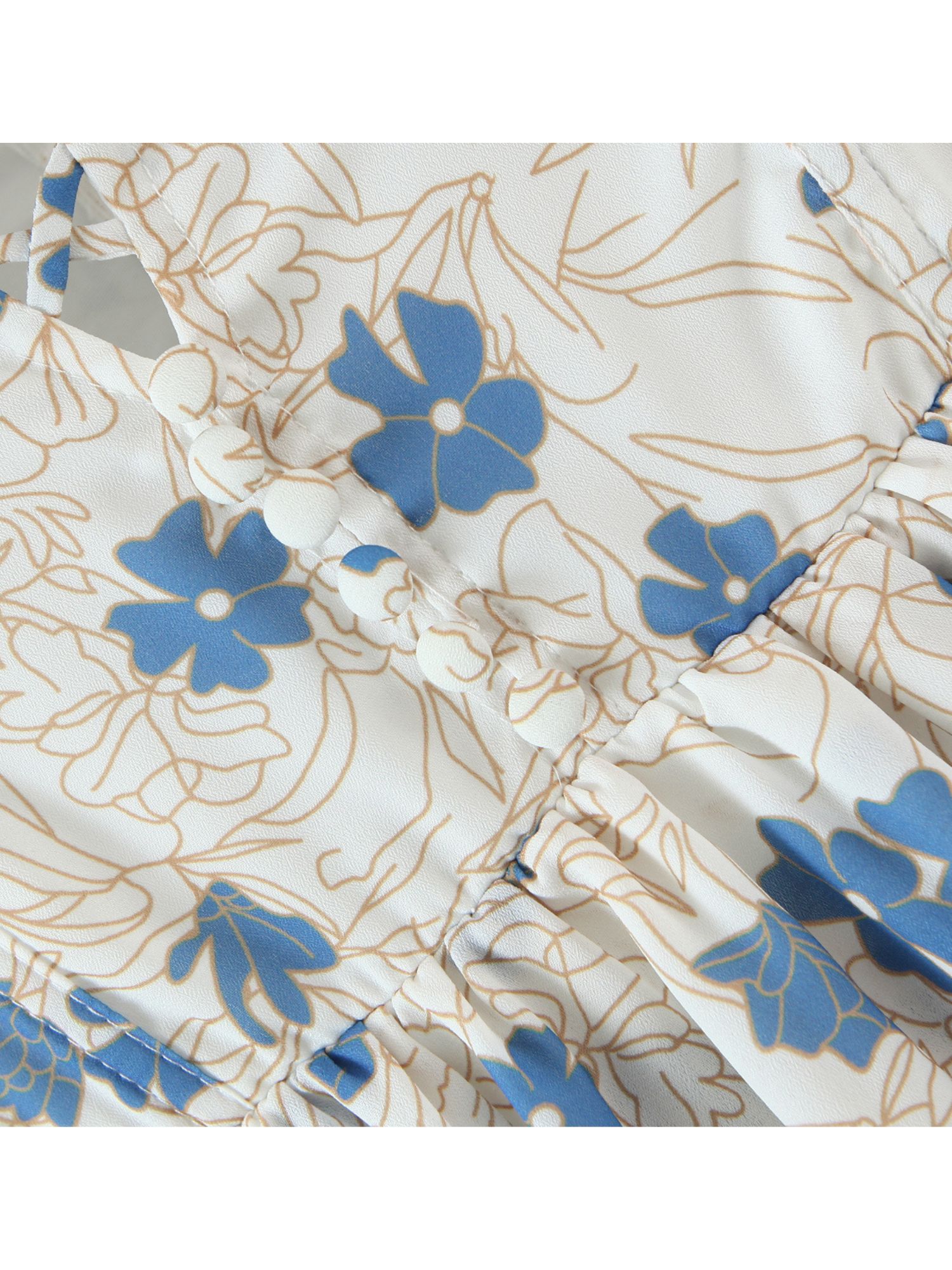 'Lilly' Floral Printed Lace-Up Mini Dress sold by Goodnight Macaroon product image thumbnail 4