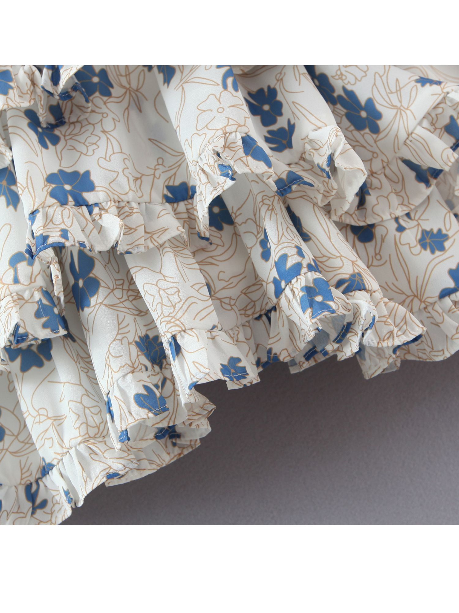 'Lilly' Floral Printed Lace-Up Mini Dress sold by Goodnight Macaroon product image thumbnail 5