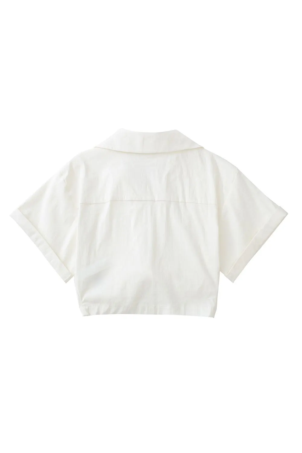 ‘Ruby’ White Elastic Linen Blend Short Shirt sold by Goodnight Macaroon product image thumbnail 2