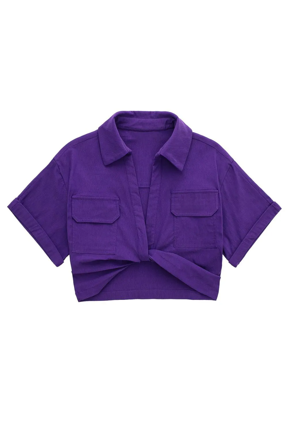 ‘Ruby’ White Elastic Linen Blend Short Shirt sold by Goodnight Macaroon product image thumbnail 3