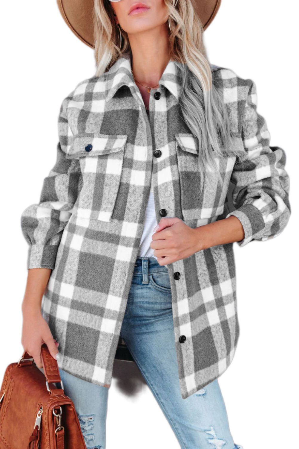 'Raelynn' Plaid Jacket (3 COLORS) sold by Goodnight Macaroon product image thumbnail 3