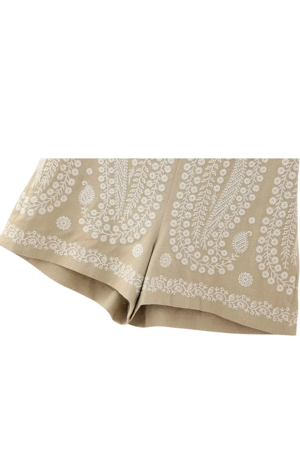 'Audrey' Embroidered High-Waisted Straight-Leg Shorts sold by Goodnight Macaroon product image thumbnail 4