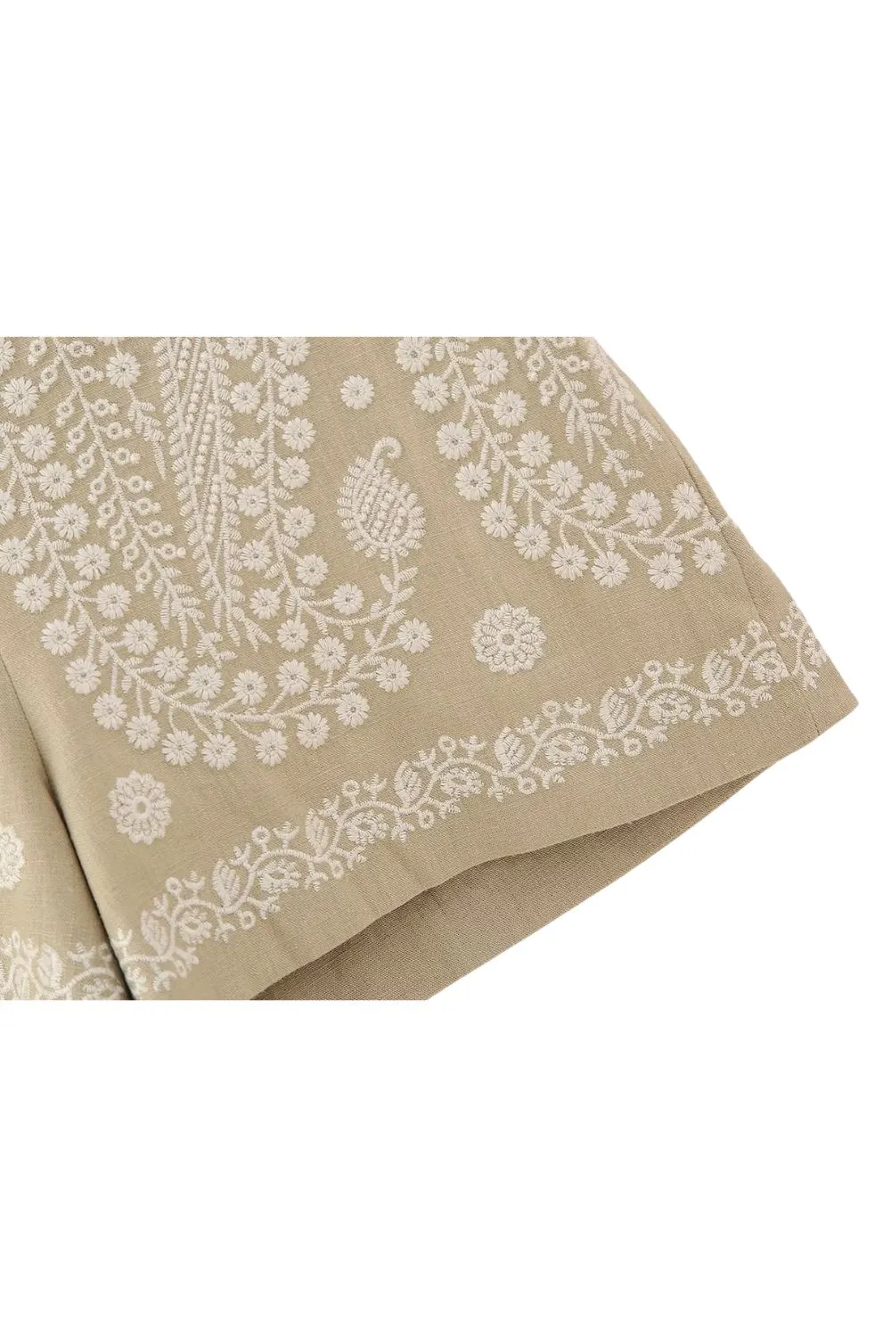 'Audrey' Embroidered High-Waisted Straight-Leg Shorts sold by Goodnight Macaroon product image thumbnail 5