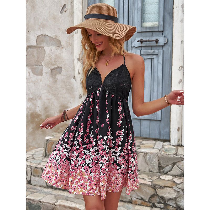 Floral Sleeveless Short Dress #160803 sold by Goodnight Macaroon product image thumbnail 4