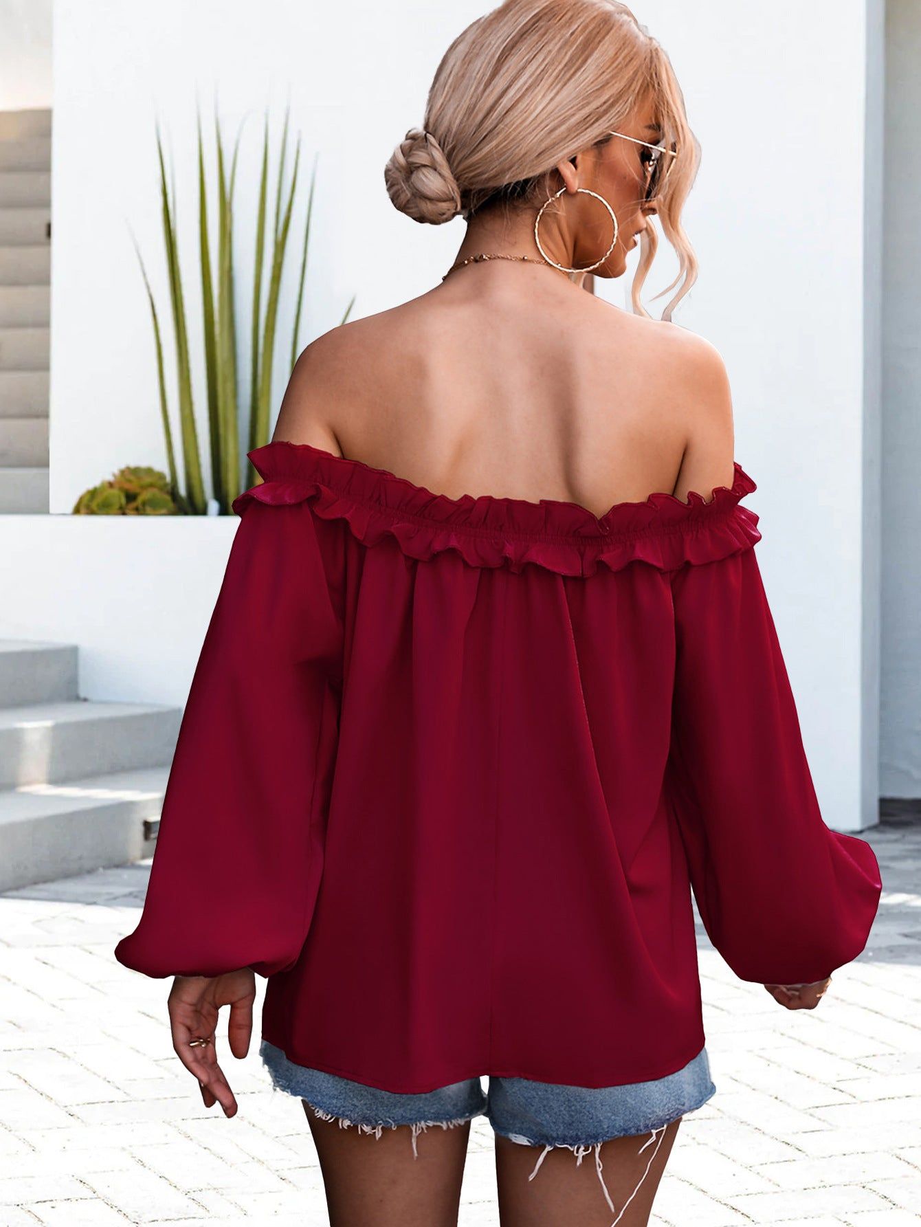 Off Shoulder Long Sleeve Top #159414 sold by Goodnight Macaroon product image thumbnail 3