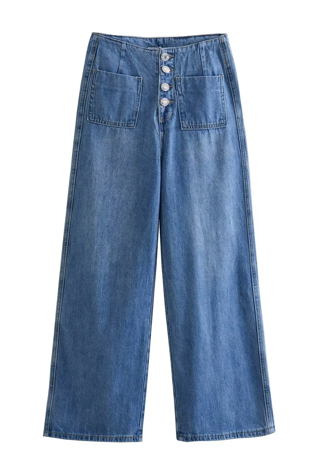 'Nicolette' High-Waist Wide-Leg Jeans (2 Colors) sold by Goodnight Macaroon product image thumbnail 2