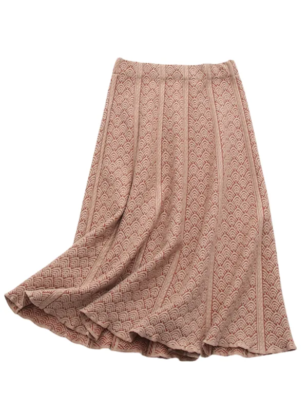 'Zaveen' High Waisted Pattern Midi Skirt (3 Colors) sold by Goodnight Macaroon