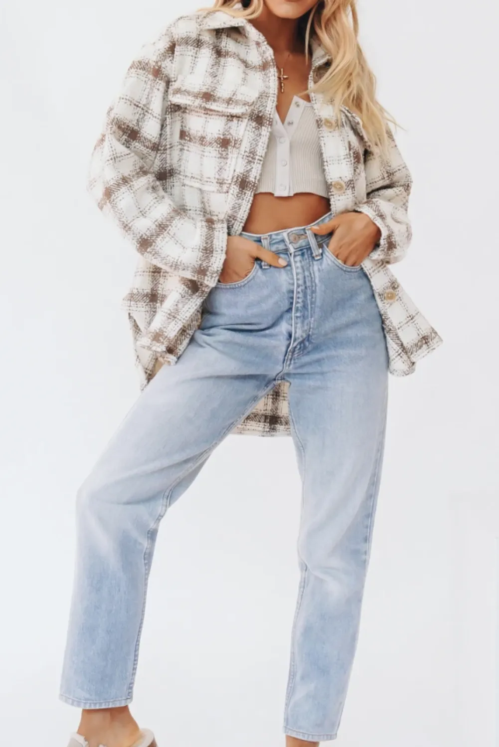 'Candy' Thick Plaid Shirt with Pockets sold by Goodnight Macaroon product image thumbnail 3
