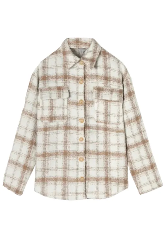 'Candy' Thick Plaid Shirt with Pockets made by Goodnight Macaroon