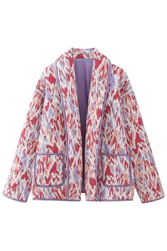 'Jean' Printed Open Front Quilted Jacket (2 Colors) sold by Goodnight Macaroon