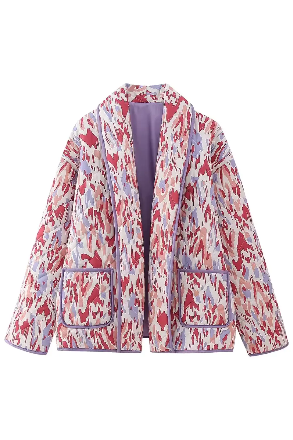'Jean' Printed Open Front Quilted Jacket (2 Colors) sold by Goodnight Macaroon