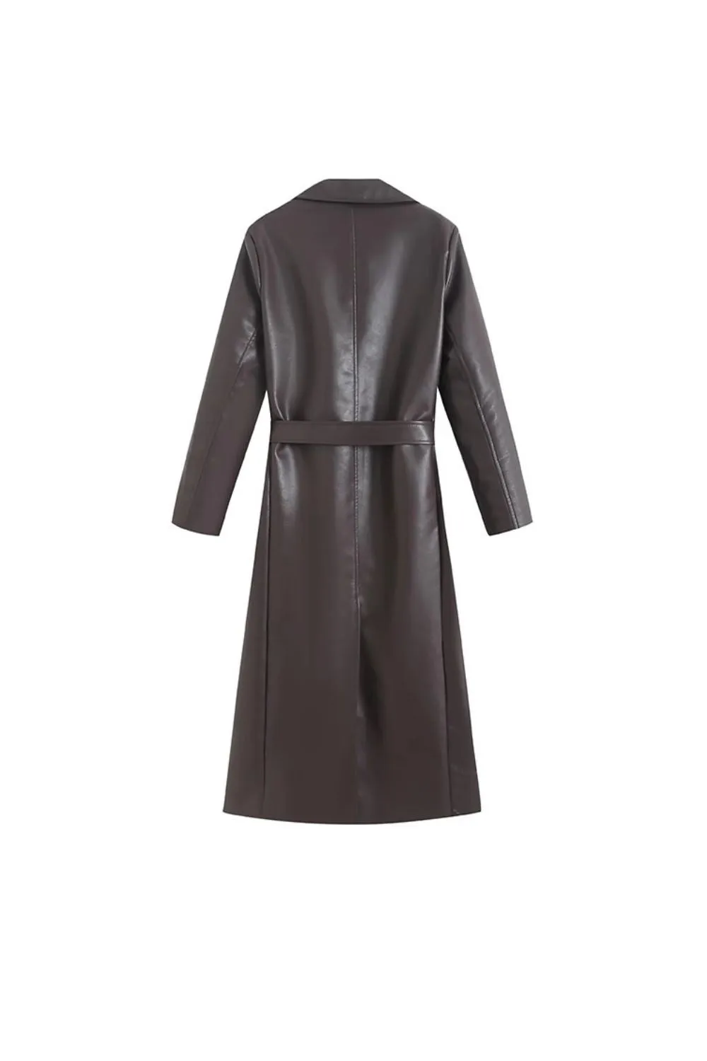 ‘Ruby’Leather-Look Belted Trench Coat sold by Goodnight Macaroon product image thumbnail 5