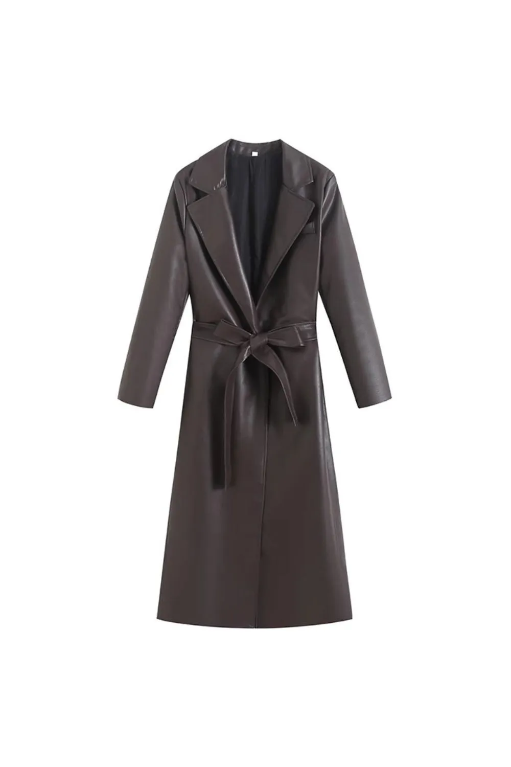 ‘Ruby’Leather-Look Belted Trench Coat sold by Goodnight Macaroon product image thumbnail 4