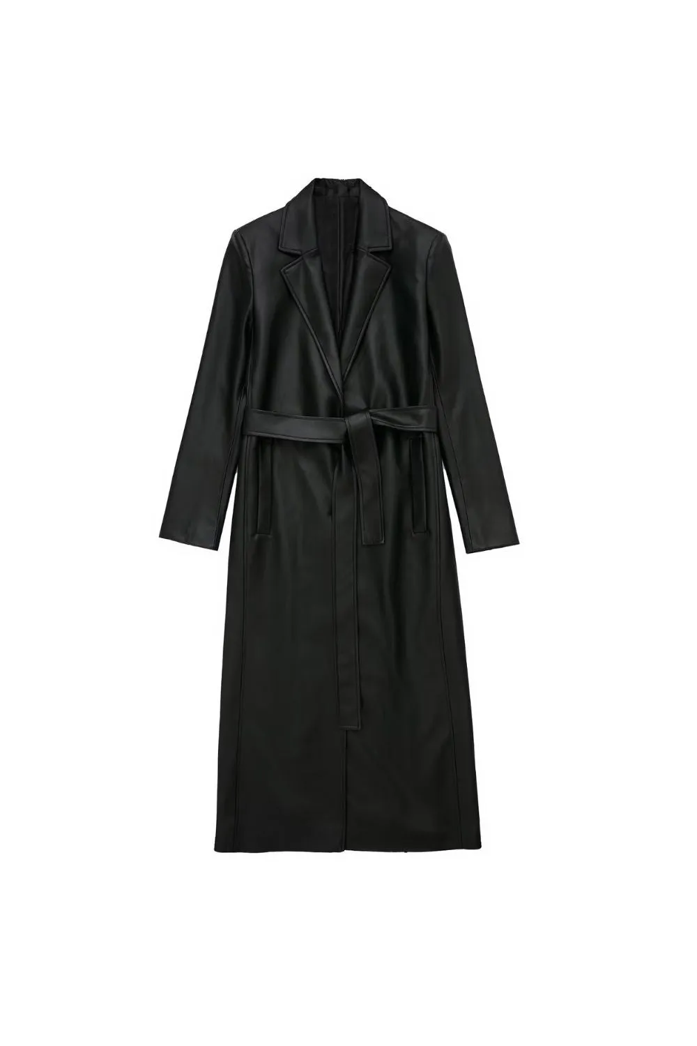 ‘Ruby’Leather-Look Belted Trench Coat sold by Goodnight Macaroon product image thumbnail 2