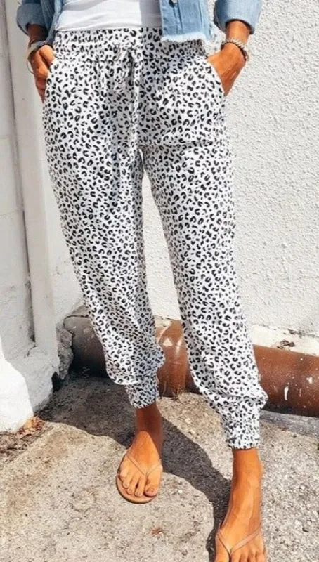 White Printed Summer Pants #119225 sold by Goodnight Macaroon