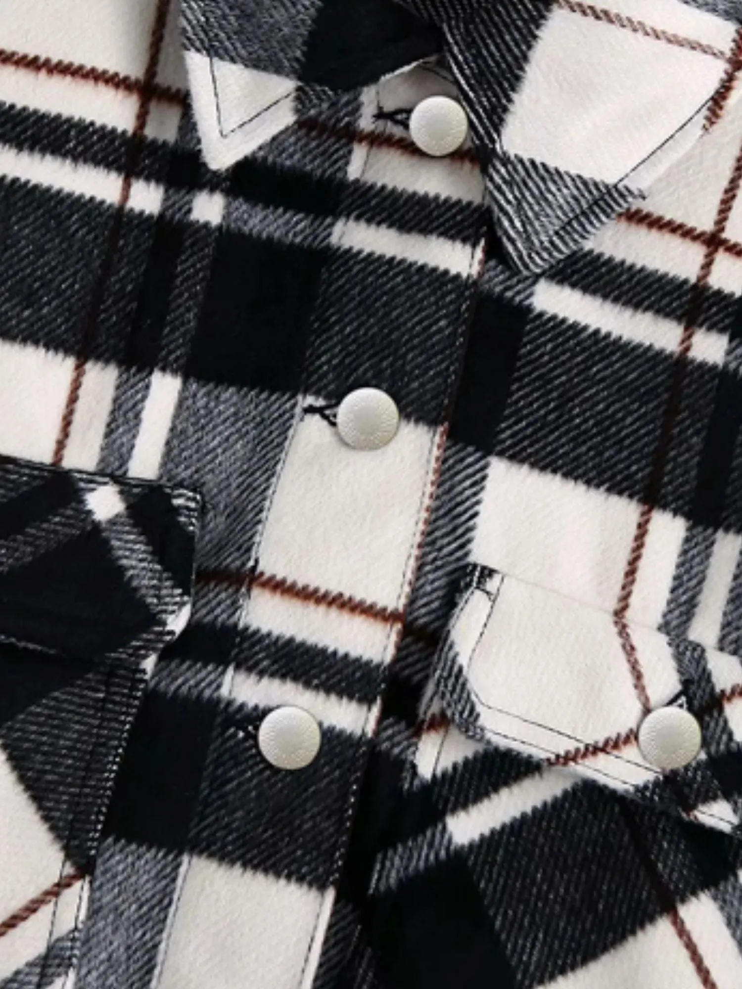'Zoey' Plaid Button Down Short Jacket sold by Goodnight Macaroon product image thumbnail 2